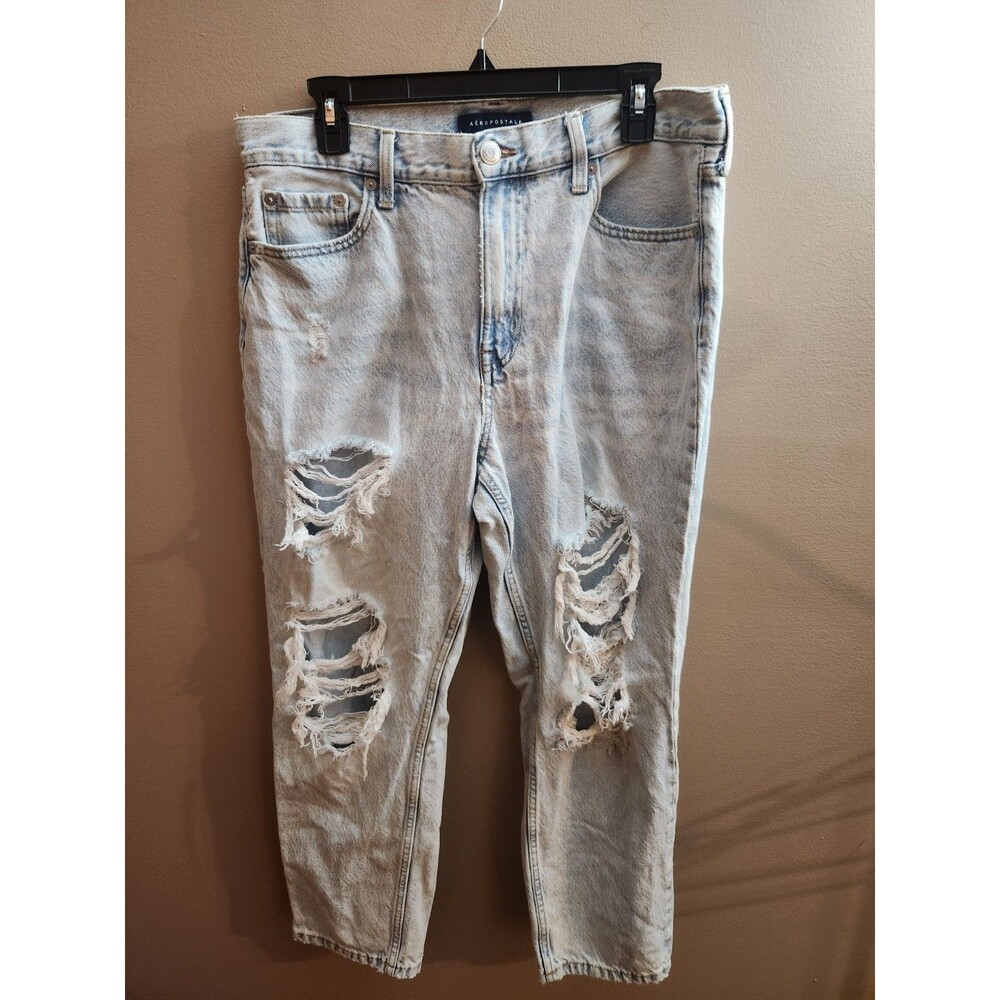 Aeropostale Jeans Size 12 High Rise 90's Distressed Destroyed Mom Jean